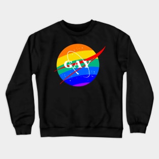 Gay NASA Logo Space Gay Geek Pride Crewneck Sweatshirt